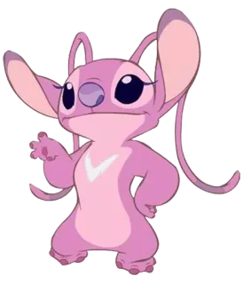😉 Angel Lilo & Stitch rosa, alienígena, dibujos animados, lindo, disney, stitch telegram sticker