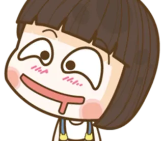 🤤 dessin animé, fille, mignon, drôle de tête, rougir telegram sticker