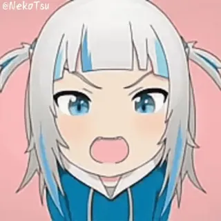 😢 @NekoTsu anime, sticker, cartoon, character, cute, kawaii telegram sticker