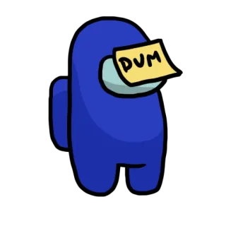 😒 DUM among us, sticker, bleu, idiot whatsapp sticker