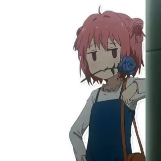 🌹 Gadis anime, Mawar, Rambut merah muda, Lucu, Kartun, Stiker, Santai, Bosan telegram sticker