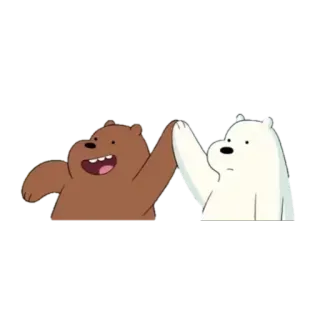 🐼 Grizz We Bare Bears desenho animado, ursos, amizade, toca aqui, animação, urso polar, urso pardo telegram sticker