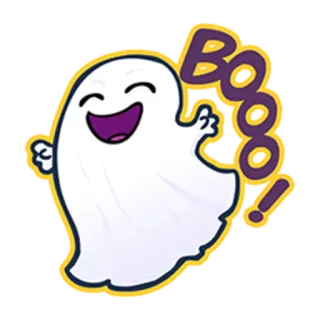 👻 BOOO! fantôme, bouh, halloween, effrayant, mignon, emoji telegram sticker
