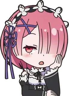 😒 Ram Re:Zero Anime, Manga, Re:Zero, Ram, Kawaii, Aufkleber, Süß whatsapp sticker