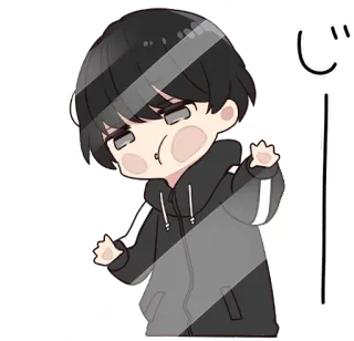👀 じ Animé, Dessin animé, Mignon, Personnage, Autocollant, Japonais telegram sticker