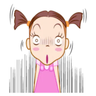 😯 Dessin animé, Anime, Fille, Choquée, Surprise whatsapp sticker