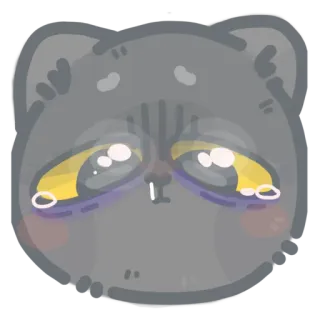 🤧 кот, грустный, милый, животное, иллюстрация whatsapp sticker