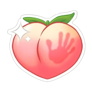 🍑 pêssego, bunda, emoji, mão, atrevido telegram sticker
