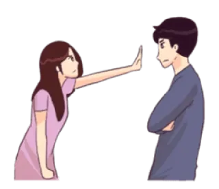 ✋ kłótnia, niezgoda, konflikt, stop, odrzucenie, relacja, para telegram sticker