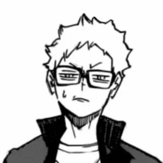 🖇 Kei Tsukishima Haikyuu!! อนิเมะ, ไฮคิว!!, เคย์ สึคิชิมะ, สึคิชิมะ, ตัวละคร telegram sticker