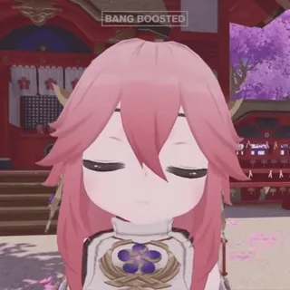🥺 Yae Miko Genshin Impact BANG BOOSTED Anime, Gaming, Genshin Impact, Yae Miko, Mignon, Sticker whatsapp sticker