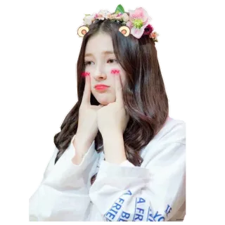 ☺️ Nancy kpop, idol, donna, carina, nancy, momoland, corona di fiori telegram sticker