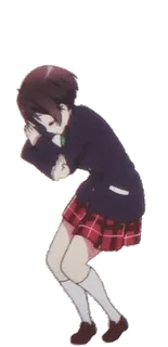 🥰 Anime, Chica, Triste, Uniforme escolar telegram sticker