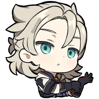💪 Albedo Genshin Impact @HAWKS albedo, genshin impact, anime, sticker, game character telegram sticker
