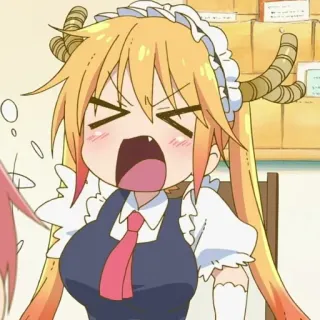 💈 Tohru Miss Kobayashi's Dragon Maid Anime, Dragón, Maid, Kawaii, Lindo, Tohru telegram sticker