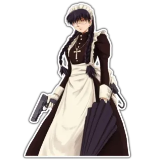 😇 Revy Black Lagoon Anime, Ragazza, Armi, Cameriera, Violenza, Personaggio telegram sticker