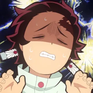 🗡 Tanjiro Kamado Demon Slayer animé, Demon Slayer, effrayé, choqué, Tanjiro whatsapp sticker