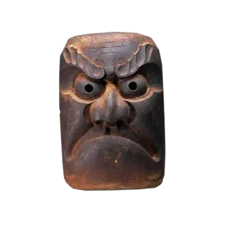 😡 маска, злой, демон, традиционный, дерево, культура telegram sticker