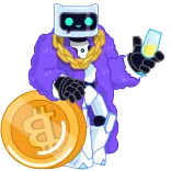💸 robot, bitcoin, gold coin, champagne, party, crypto, digital currency, luxury telegram sticker