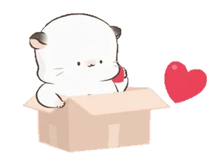 ❤️ кот, коробка, сердце, милый, мультик, животное, наклейка whatsapp sticker