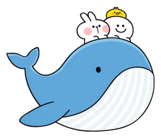 🌼 baleia, animais, fofo, desenho animado, amigos, animação telegram sticker