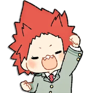 😀 Eijiro Kirishima My Hero Academia anime, manga, kirishima, my hero academia, cute, red riot telegram sticker