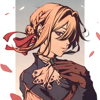 😍 Violet Evergarden Anime, Personaje, Retrato, Ficción, Mujer telegram sticker