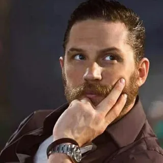 😐 Tom Hardy, attore, ritratto, uomo, barba telegram sticker