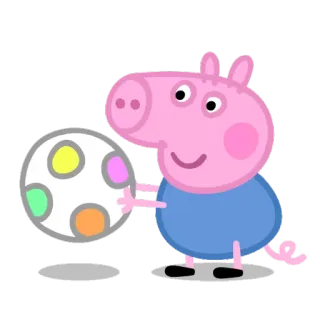 ⚽ Peppa Pig kreskówka, Peppa, świnka, zwierzę, piłka telegram sticker