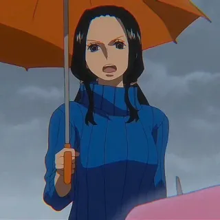 📚 Nico Robin One Piece anime, one piece, nico robin, umbrella whatsapp sticker