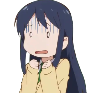 😧 anime, girl, shocked, concerned, character whatsapp sticker
