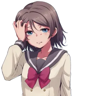 😢 anime, school uniform, crying, sad, girl telegram sticker