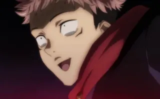 🖤 Yuji Itadori Jujutsu Kaisen anime, manga, Jujutsu Kaisen, Yuji Itadori, shocked, face, scared whatsapp sticker