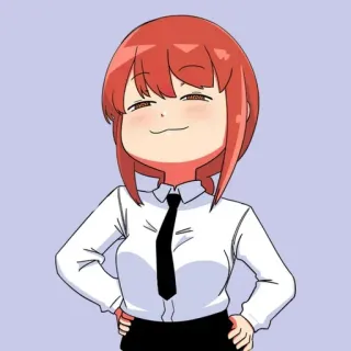 🍷 Makima Chainsaw Man Аниме, Мультфильм, Макима, Человек-бензопила, Женщина, Персонаж telegram sticker