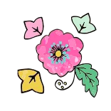 🌷 fiore, rosa, foglie, floreale, natura, adesivo whatsapp sticker