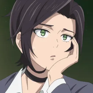😶 Аниме, Мультфильм, Девушка, Женщина, Чокер, Персонаж, Выражение telegram sticker