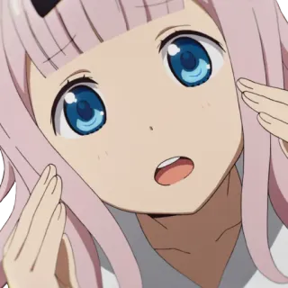 🤭 Chika Fujiwara Kaguya-sama: Love Is War Anime, Nhân vật, Kawaii, Dễ thương, Tóc hồng, Mắt xanh, Cô gái anime whatsapp sticker
