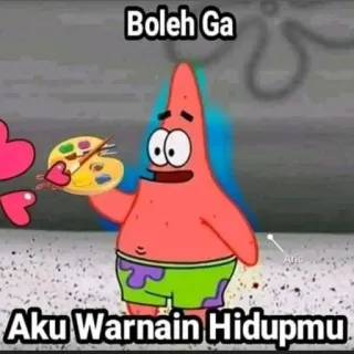 🌟 Patrick Star Spongebob Squarepants Boleh Ga
Aku Warnain Hidupmu patrick star, spongebob, cartone animato, divertente, carino, rassicurante, dipinto, colorato telegram sticker