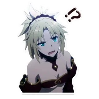 ⁉️ Anime, Manga, Postać, Zdezorientowany/a, Znak zapytania, Kobieta, Blond telegram sticker