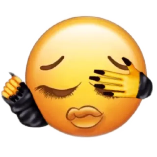 🥵 emoji, face, hand, beauty, makeup telegram sticker