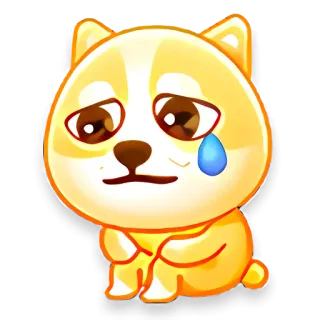 🦇 chien, chiot, triste, pleurant, larmes, emoji telegram sticker