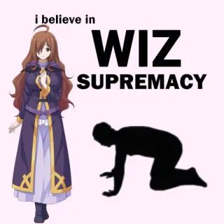 🙇 Wiz i believe in WIZ SUPREMACY Аниме, Konosuba, Виз, Вайфу, Мем, Превосходство telegram sticker