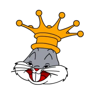 🤴 Bugs Bunny Desenho animado, Coelho, Coroa, Rei, Engraçado, Looney Tunes telegram sticker