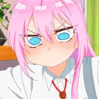 😵‍💫 อนิเมะ, มังงะ, ผู้หญิง, ผมสีชมพู, การ์ตูน, โกรธ telegram sticker