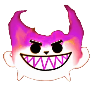 😈 怪物, 卡通, 恶魔, 邪恶, 恶灵, 粉色, 白色 telegram sticker