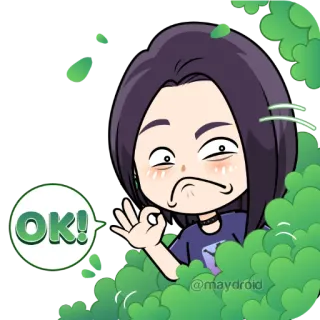 👌 OK! ok, approval, good, agreement, cartoon telegram sticker