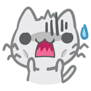 😱 猫, ステッカー, 悲しい, 怖い, アニメ, ショック, かわいい telegram sticker