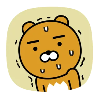 😷 urso, suando, desenho animado, exausto, kawaii, personagem, ilustração telegram sticker