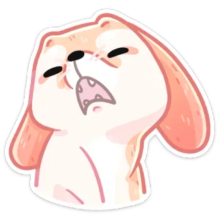 ☹️ conejo, animal, bostezo, dibujos animados, pegatina, lindo, dormilón, cansado telegram sticker