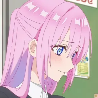 🐻 Anime, Mädchen, pinke Haare, Cartoon, Charakter telegram sticker